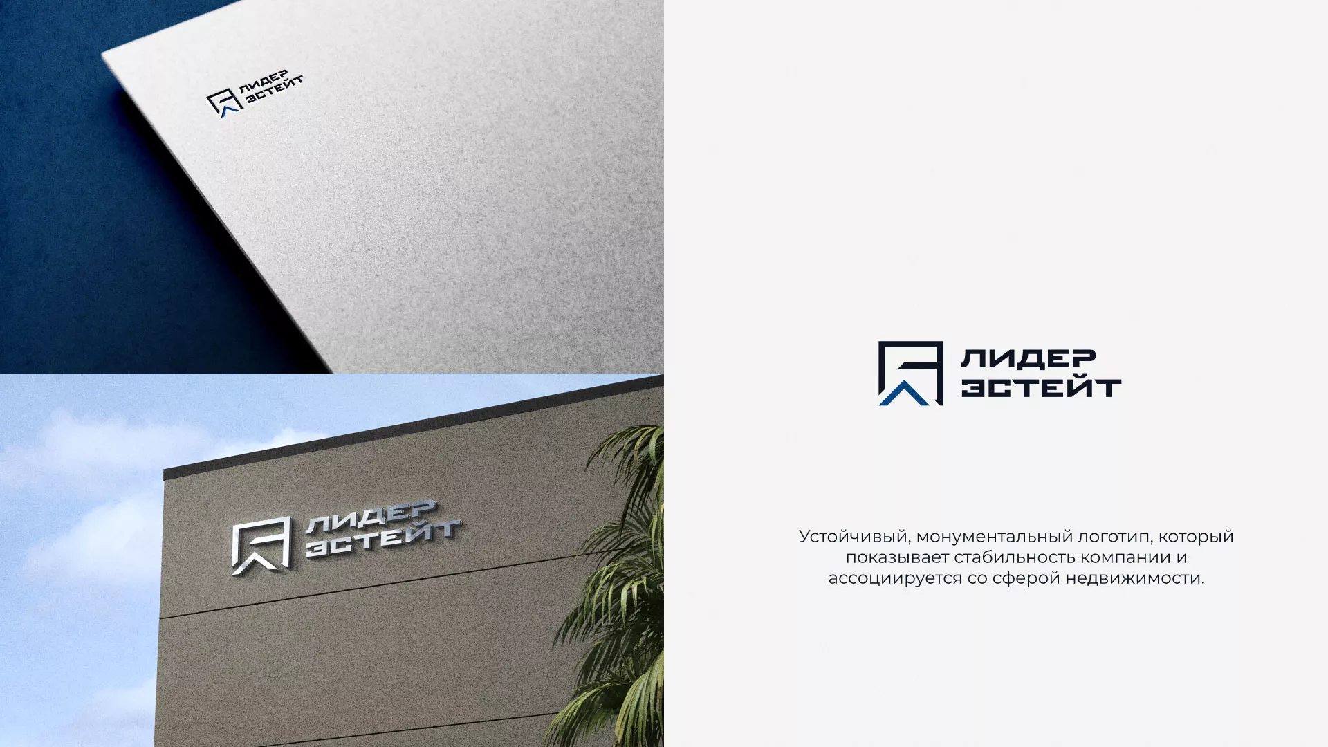 Разработка логотипа агентства недвижимости «Лидер Эстейт» в Губкинском