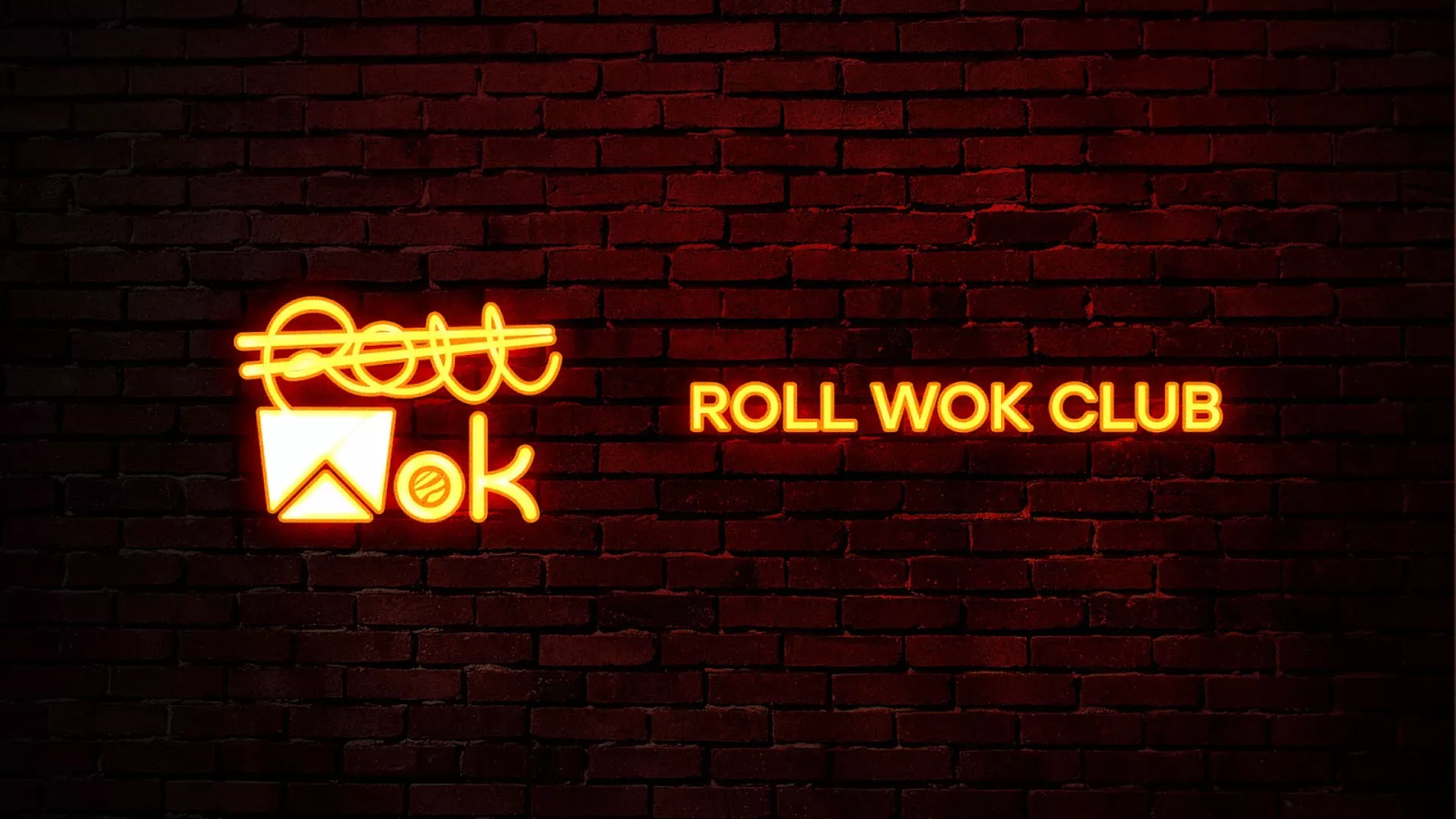 Разработка интерьерной вывески суши-бара «Roll Wok Club» в Губкинском